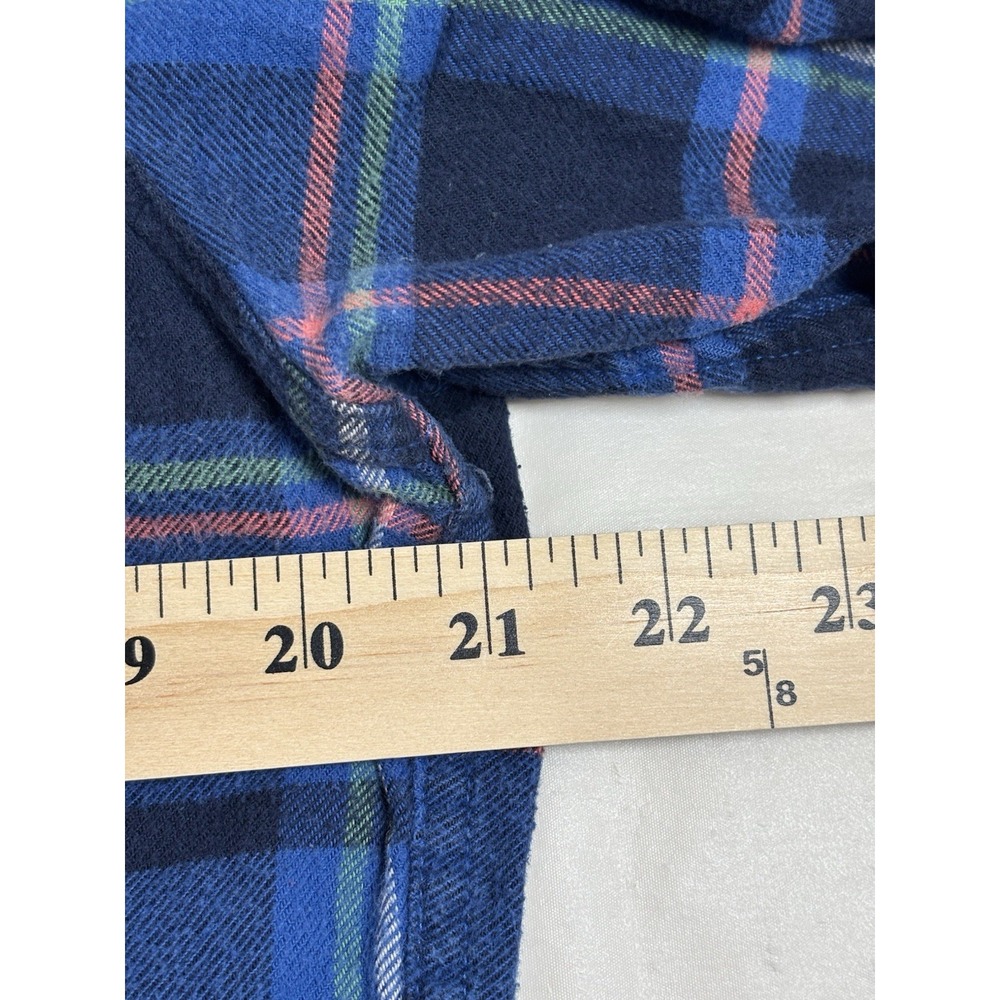 J.Crew Mens Regular Fit Blue Plaid Flannel Button Up Shirt M 92937 - Picture 8 of 10